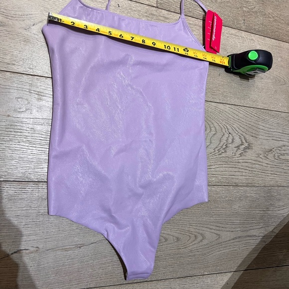 Commando Faux Leather Spaghetti Strap Bodysuit (lavender) - Picture 5 of 8